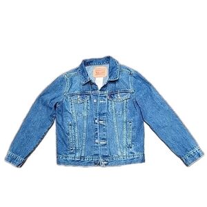 Levi's Denim Trucker Jacket Size Medium Kid's Youth 10-12 Yrs 100% Cotton